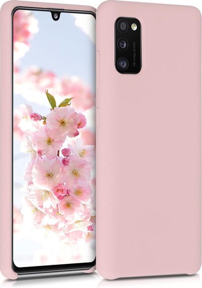 kwmobile telefoonhoesje geschikt voor Samsung Galaxy A41 - Hoesje met siliconen coating - Smartphone case in mat oudroze