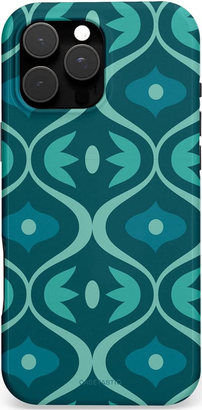 Casetastic Hoesje Geschikt voor Apple iPhone 16 Pro Max Magsafe - Stijlvolle Beschermende Duo-layer Case - Decoratief Blauwgroen