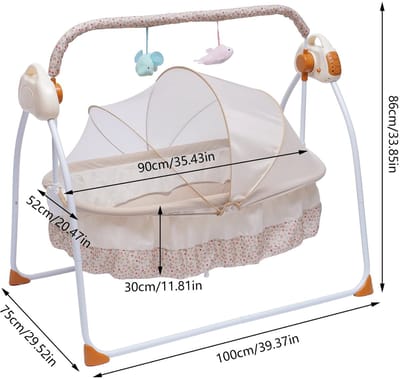 MazrekuHome® - Babyschommel - Schommelstoel baby - Elektrische wipstoel - Bluetooth muziek - Verstelbaar in verschillende standen