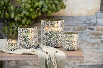 J-Line geurkaars Tea & Herbs - glas - groen - large - 120U
