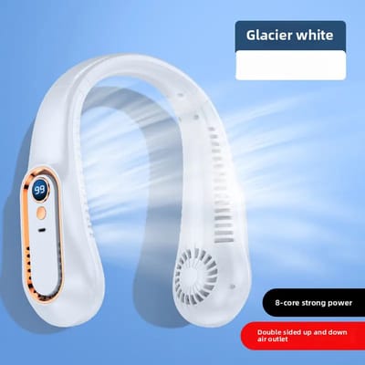 Nek Ventilator Wit - Nek ventilator - 5 standen - Draadloos - Neck fan - Mini ventilator - Gezichtsventilator - Hals ventilator