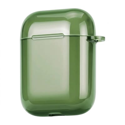 Groen transparant hoesje voor oordopjes unisex met gladde afwerking geschikt voor AirPods 4 met semi transparant ontwerp en compacte vorm