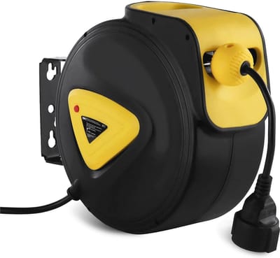 Automatische Kabelhaspel 15m met Intuïtieve Vastzetfunctie - Perfect voor Werkplaats en Hobbyruimte
