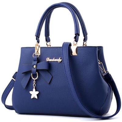 Yogodlns Mode Grote Capaciteit Dames Schoudertas Strik Crossbody Handtassen 28cm*19cm*11cm blue