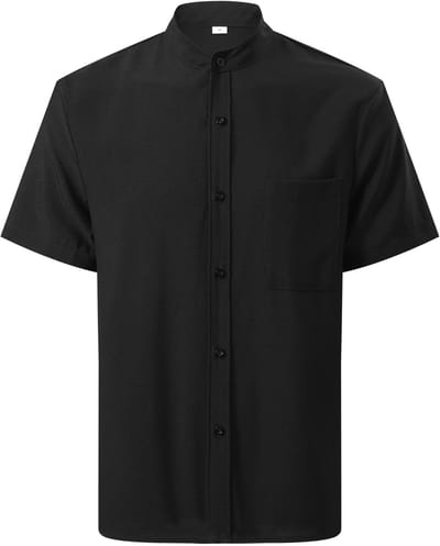 ALLTHEMEN Heren Casual Opstaande Kraag Kort Overhemd - Regular Fit - S