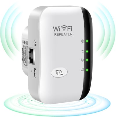 WiFi Versterker - 300 Mbps - 2,4 GHz - WLAN Repeater - met AP-modus & WPS-knop - signaalversterker tot 3650 sq.ft - ondersteunt 35+ apparaten - universeel compatibel met alle routers voor thuis en kantoor