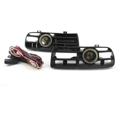 1 paar auto witte mistlamp voorbumperroosters vervanging voor VW Golf MK4 1998-2004 Angel zwart
