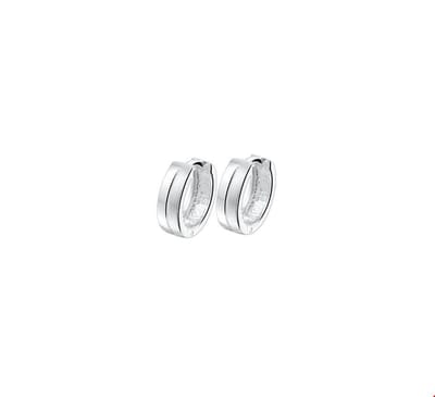 Zilver Gerhodineerde Klapoorringen vlak poli/mat 1322164