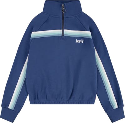 Levi´s ® Kids Meet And Greet Sweatshirt Met Halve Rits Blauw 16 Years Meisje