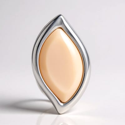 Cavill - Zilveren Druppelhanger 925 Sterling Zilver - Blushkleurig Parelmoer 18x10 mm - Elegant Design - Monosono Collectie Dames Sieraden