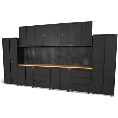 HBM premium modulair werkplaatssysteem, 16-delig, matzwart