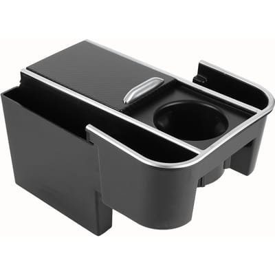 Boîte de rangement pour accoudoir Organiseur Multifonctionnel Convient pour Land Rover Discovery Sport 2020 Style Fibre de Carbone black