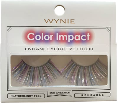 Wynie - Nep Wimpers - Valse Wimpers - Fake Lashes - Paars Zwart Blauw Zilver - 2,5 cm. lang - Zonder lijm - 1 Paar - UA153419