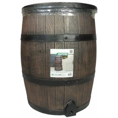 Regenwateropvangbak - NATUUR - Regenwaterton met houtlook - Capaciteit 120L - Bruin - 50,5x66 cm