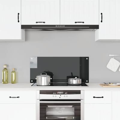 vidaXL - Spatscherm - keuken - 90x40 - cm - gehard - glas - zwart