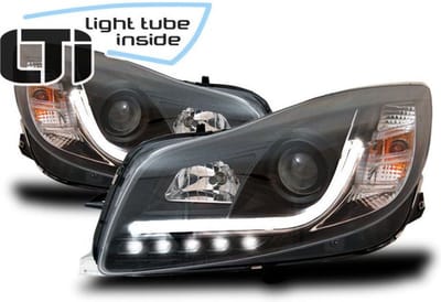 Koplampen dagrijlicht OPEL INSIGNIA 08-12 ZWART TUBE LIGHTS
