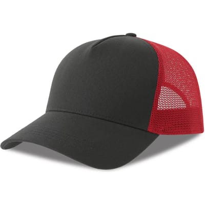 Atlantis Headwear Rapper Cotton-S Cap AT535 - DARK GREY/RED - One size