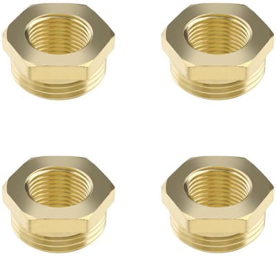 Dailygoods - Set van 4 Messing Draadverloopstukken 1/2 Inch naar 1/4 Inch