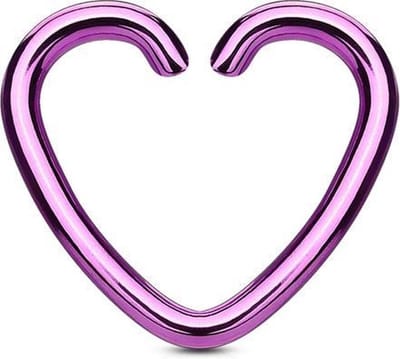 Fake piercing hartje paars - LMPiercings