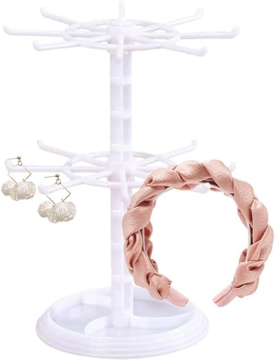 Sieraden Organizer - Draaiplateau Display - Sieraden Presenteren - Draaibare Basis - Ruimtebesparend Ontwerp - Wit