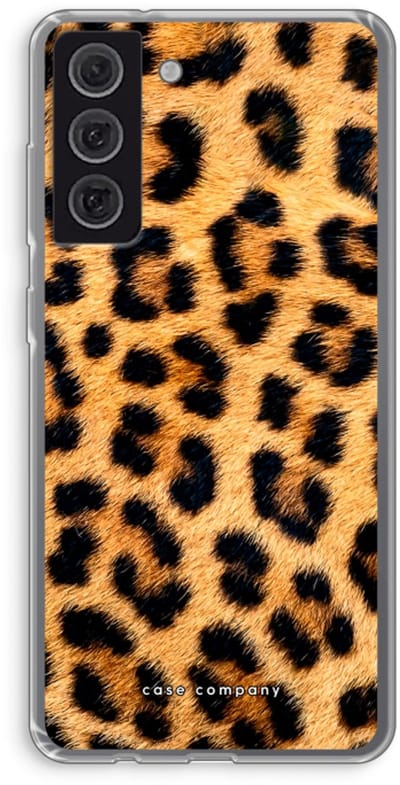 Case Company® - Hoesje geschikt voor Samsung Galaxy S21 FE hoesje - Luipaard - Soft Cover Telefoonhoesje - Bescherming aan alle Kanten en Schermrand