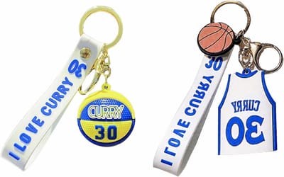 Basketbal Sleutelhangers Set van 2, 3D Jersey Sleutelhanger, Perfect Cadeau voor Basketballiefhebbers en Sportfans