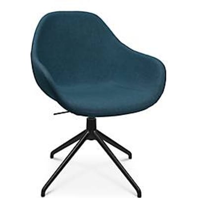 Vergaderstoel Topstar Sitness Life 2.0, draaibaar/zitting in hoogte verstelbaar, armleuningen, B 450 x D 460 x H 440-470 mm, 4-poots onderstel, aluminium zwart mat & stof, petrol