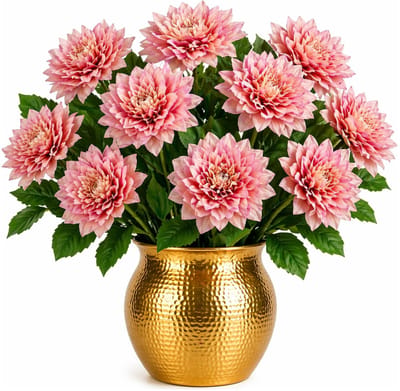 Mica Decorations Kunstbloem Dahlia Artistic - 10x - H74 cm - roze - kunststof - stelen kunstbloemen - boeket - bloemetjes