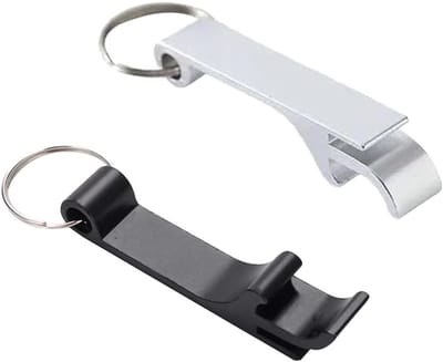 Mini Sleutelhanger Flesopener Set van 2, Multifunctionele Aluminium Flesopeners voor Feesten, Festivals en Evenementen