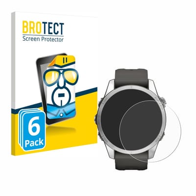 BROTECT - Screenprotector voor Garmin Fenix 7S Pro Solar (42 mm) - Folie Beschermfolie transparant 6 Stuks