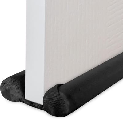 Dubbele Tochtstrips voor Onder Deuren, 91 cm, Zwart, Op Maat Te Snijden