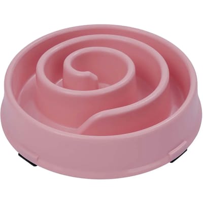 Duvo+ Anti-schrok voerbak spiraal Roze S-300ml-20.5x4.6cm