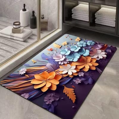 Licht Luxe Kristal Fluweel Vloermat Badkamer Badkamerdeur Absorberende Voetmat Huis Antislip 3d Driedimensionale Vloermat 60 * 90cm