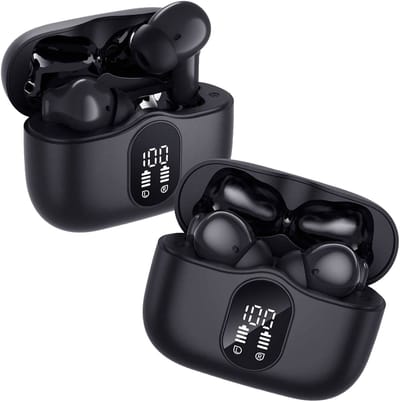 Duo Pack SBG Draadloze Oordopjes - Noise Cancelling - Headset - Bluetooth 5.3 - Earbuds oplaadcase - LED Display - Met Microfoon - Extra dopjes - Zwart