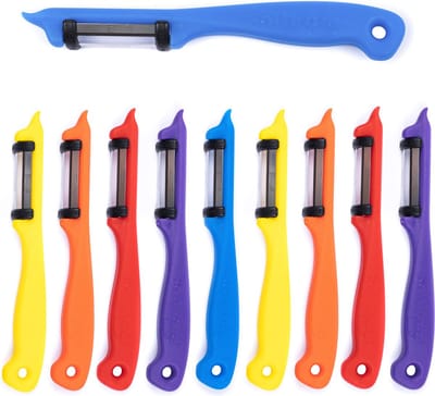 Solingen Dunschiller Dubbel Mes – voor Fruit- en Groenteschiller – Kunststof – Mix – 10 stuks