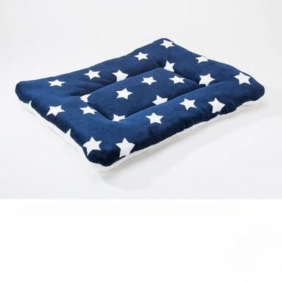 Couvertures pour chiens d'automne et d'hiver, couettes, chenils pour chiens en flanelle quatre saisons, chenils pour chats, couvertures pour chats en velours corail, tapis pour animaux de compagnie navy blue background white star blue