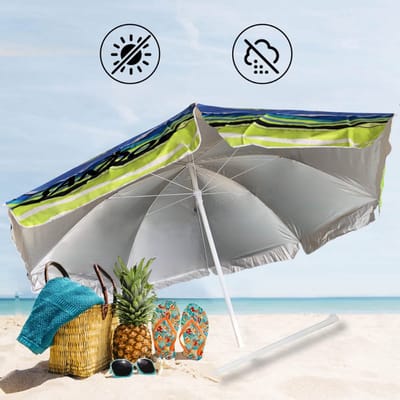 Sandos - Strandparasol - Stalen Frame - UV-bescherming - Waterdicht - 160 cm
