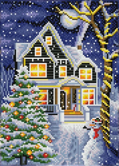 Diamond Dotz diamond painting kerst - Christmas Night knutselset.