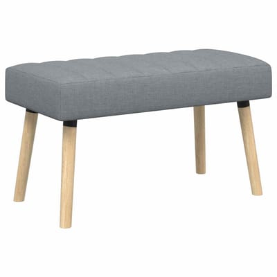 vidaXL - Kanaalgeplooide - Bank - Lichtgrijs - 80 - x - 40 - x - 46 - cm - Stof