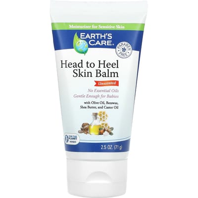 Earth's Care, Head to Heel Skin Balm, Unscented, 2.5 oz (71 g) white