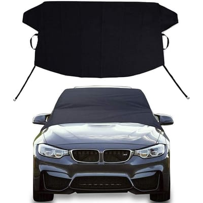 Couvre-pare-brise pour glace et neige, tissu Oxford 600D imperméable, protecteur de pare-brise magnétique pour S black