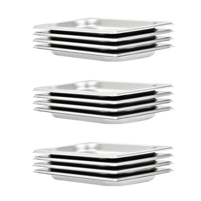 vidaXL - Gastronormbakken - 12 - st - GN - 1/4 - 20 - mm - roestvrij - staal