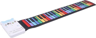 Oprolbare Piano - Kindertastatuur Muziek - Muziek Leren Spelen - 49 Kleurrijke Toetsen - 21 x 16 x 7 cm