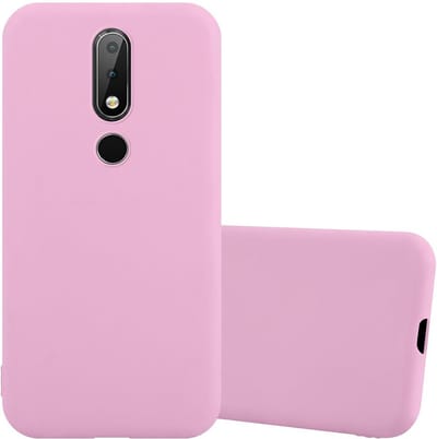 Cadorabo Hoesje geschikt voor Nokia 6.1 PLUS / X6 in CANDY ROZE - Beschermhoes gemaakt van flexibel TPU silicone Case Cover
