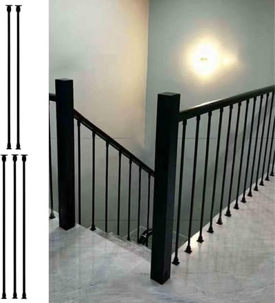 Baluster Spindles - Trapleuning Spindels - Veiligheid Verhoging - Verstelbare Hoek - 105-150 cm - Zwart