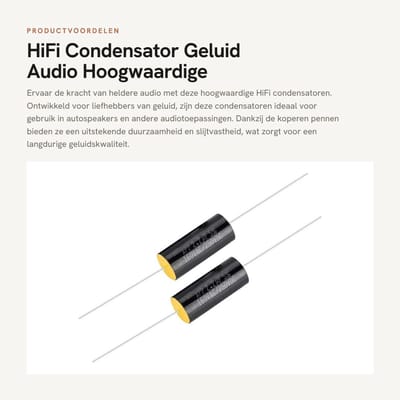 Dailygoods - HiFi Condensator - Geluid Audio - Hoogwaardige Geluidskwaliteit - 2.2uf - Frequentie Divider - Perfect voor Auto en Speakers