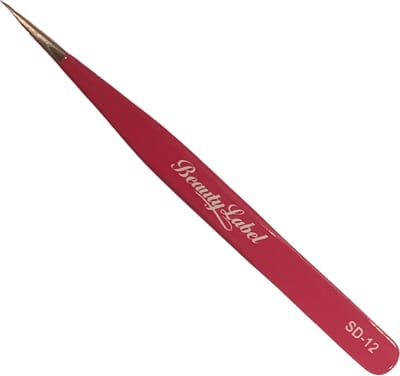 Beauty Label Pincet - Lash Tweezer - SD-12 - Donker Roze