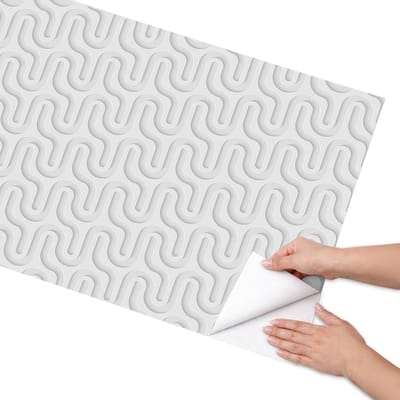 Coloray Meubel Wrap Folie - Wit Meubelfolie - 65x130 cm - Decoratiefolie Zelfklevend Elegant patroon - Meubelfolie Zelfklevend - Minimalist Meubelfolie - Wrapfolie Keuken - Wanddecoratie - Achtergronden en patronen