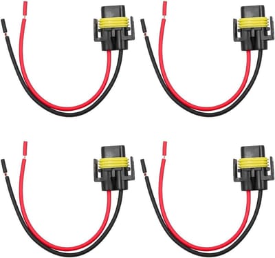 4-delige Boekadapter Bedrading Harness Sockets voor H11 H9 H8 HID LED Koplampen en Mistlampen - Auto Kabel Pluggen en Stekkers