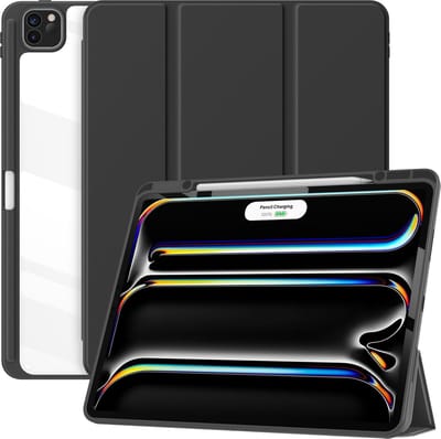 Solidenz Hoes - Geschikt voor iPad Pro 11 inch (M5 2025 / M4 2024) - Case Met Autowake / Autosleep - Hoesje Met Pencil Houder - Zwart